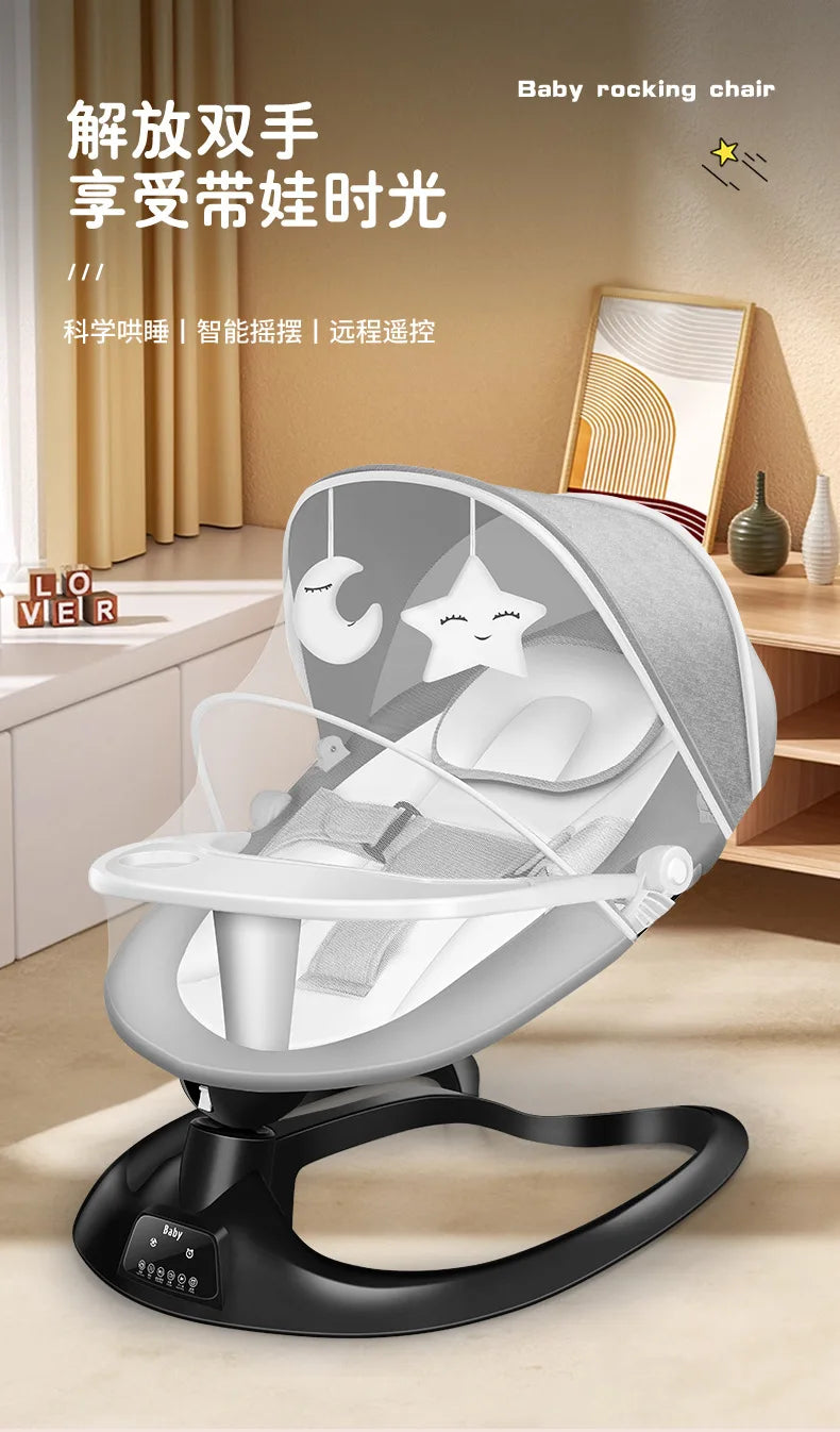 Baby Rocking Chair Electric Rocking Chair Baby Coaxing Artifact Multifunctional Baby Soothing Chair Newborn Sleeping Cradle Bed
