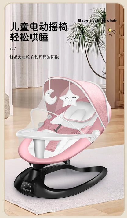 Baby Rocking Chair Electric Rocking Chair Baby Coaxing Artifact Multifunctional Baby Soothing Chair Newborn Sleeping Cradle Bed