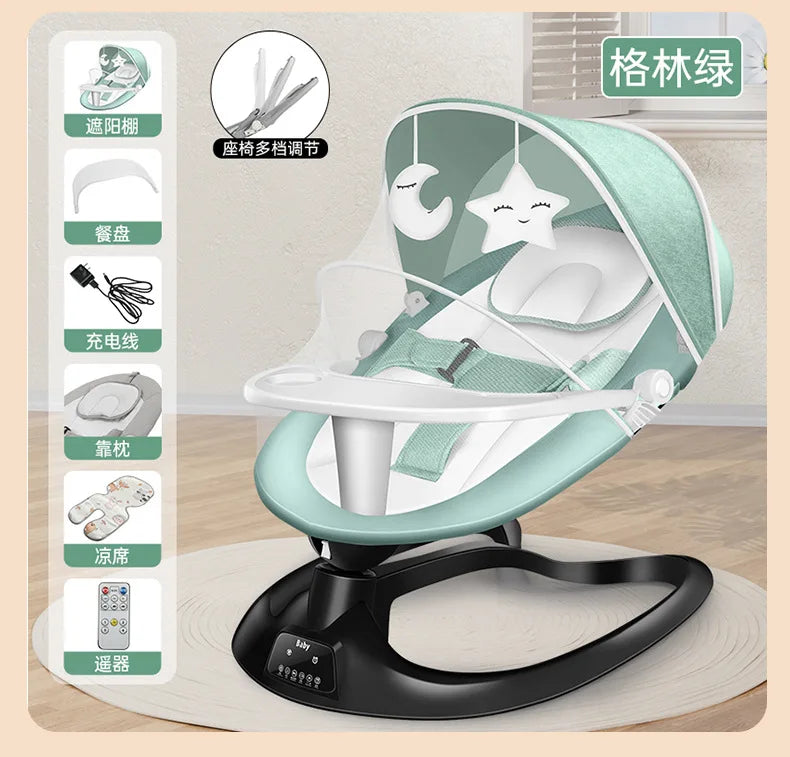 Baby Rocking Chair Electric Rocking Chair Baby Coaxing Artifact Multifunctional Baby Soothing Chair Newborn Sleeping Cradle Bed