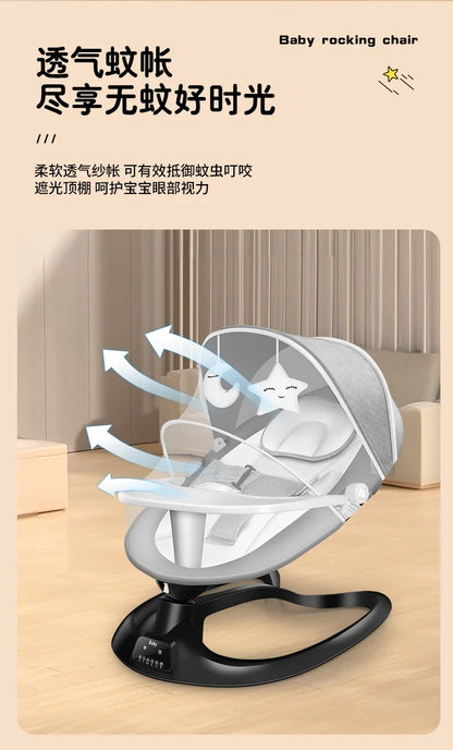 Baby Rocking Chair Electric Rocking Chair Baby Coaxing Artifact Multifunctional Baby Soothing Chair Newborn Sleeping Cradle Bed