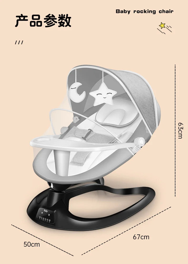 Baby Rocking Chair Electric Rocking Chair Baby Coaxing Artifact Multifunctional Baby Soothing Chair Newborn Sleeping Cradle Bed