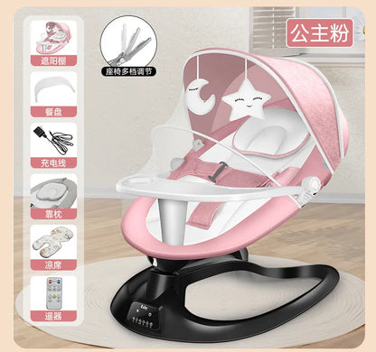 Baby Rocking Chair Electric Rocking Chair Baby Coaxing Artifact Multifunctional Baby Soothing Chair Newborn Sleeping Cradle Bed