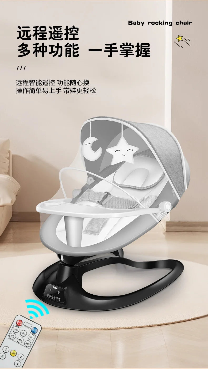 Baby Rocking Chair Electric Rocking Chair Baby Coaxing Artifact Multifunctional Baby Soothing Chair Newborn Sleeping Cradle Bed