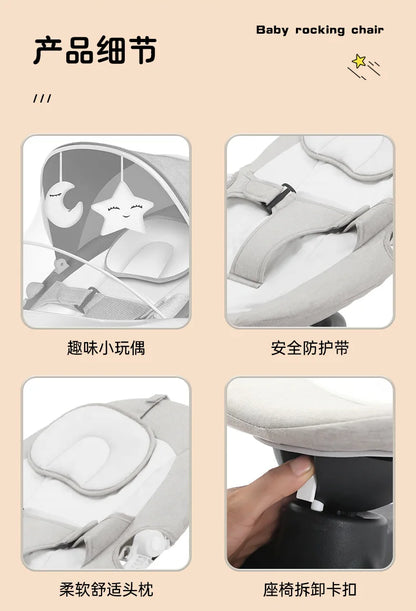 Baby Rocking Chair Electric Rocking Chair Baby Coaxing Artifact Multifunctional Baby Soothing Chair Newborn Sleeping Cradle Bed