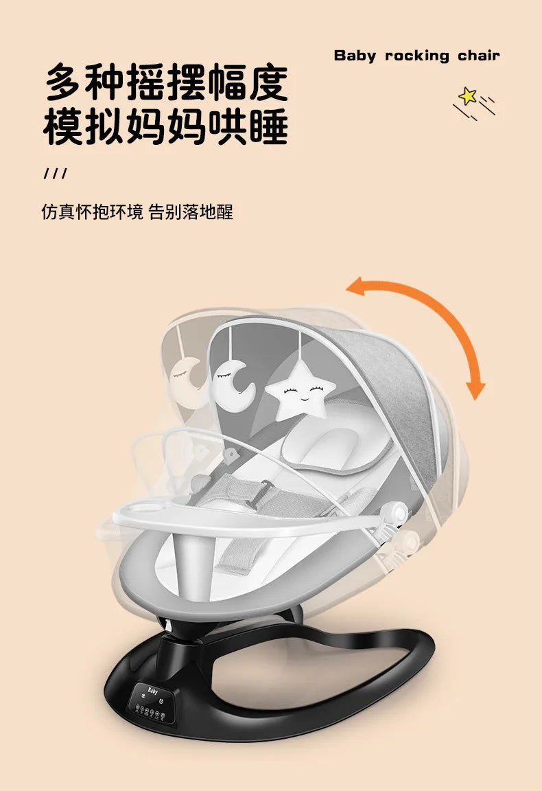 Baby Rocking Chair Electric Rocking Chair Baby Coaxing Artifact Multifunctional Baby Soothing Chair Newborn Sleeping Cradle Bed