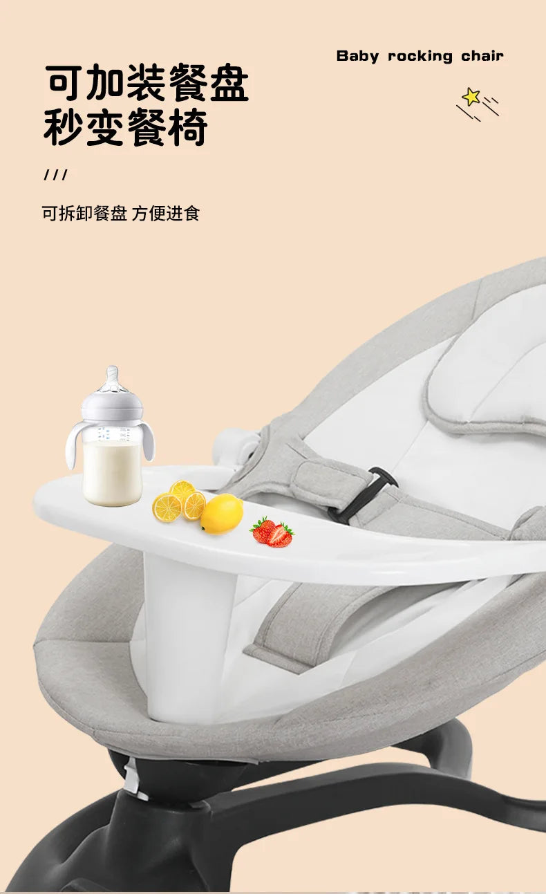 Baby Rocking Chair Electric Rocking Chair Baby Coaxing Artifact Multifunctional Baby Soothing Chair Newborn Sleeping Cradle Bed