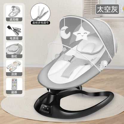 Baby Rocking Chair Electric Rocking Chair Baby Coaxing Artifact Multifunctional Baby Soothing Chair Newborn Sleeping Cradle Bed