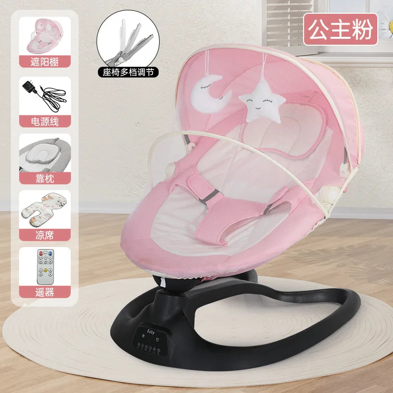 Baby Rocking Chair Electric Rocking Chair Baby Coaxing Artifact Multifunctional Baby Soothing Chair Newborn Sleeping Cradle Bed